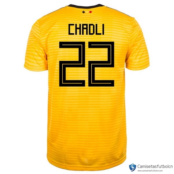 Camiseta Seleccion Belgica Segunda equipo Chadli 2018 Amarillo